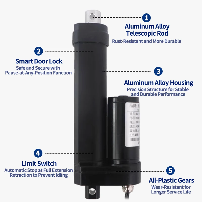 SMSAN IP68 مقاوم للماء 12 فولت المحرك الخطي 1200N 100 مللي متر 300 مللي متر 500 مللي متر 850 مللي متر 1000 مللي متر السكتة الدماغية جهاز تعقب يعمل بالطاقة الشمسية تحديد المواقع 40 مللي متر/ثانية