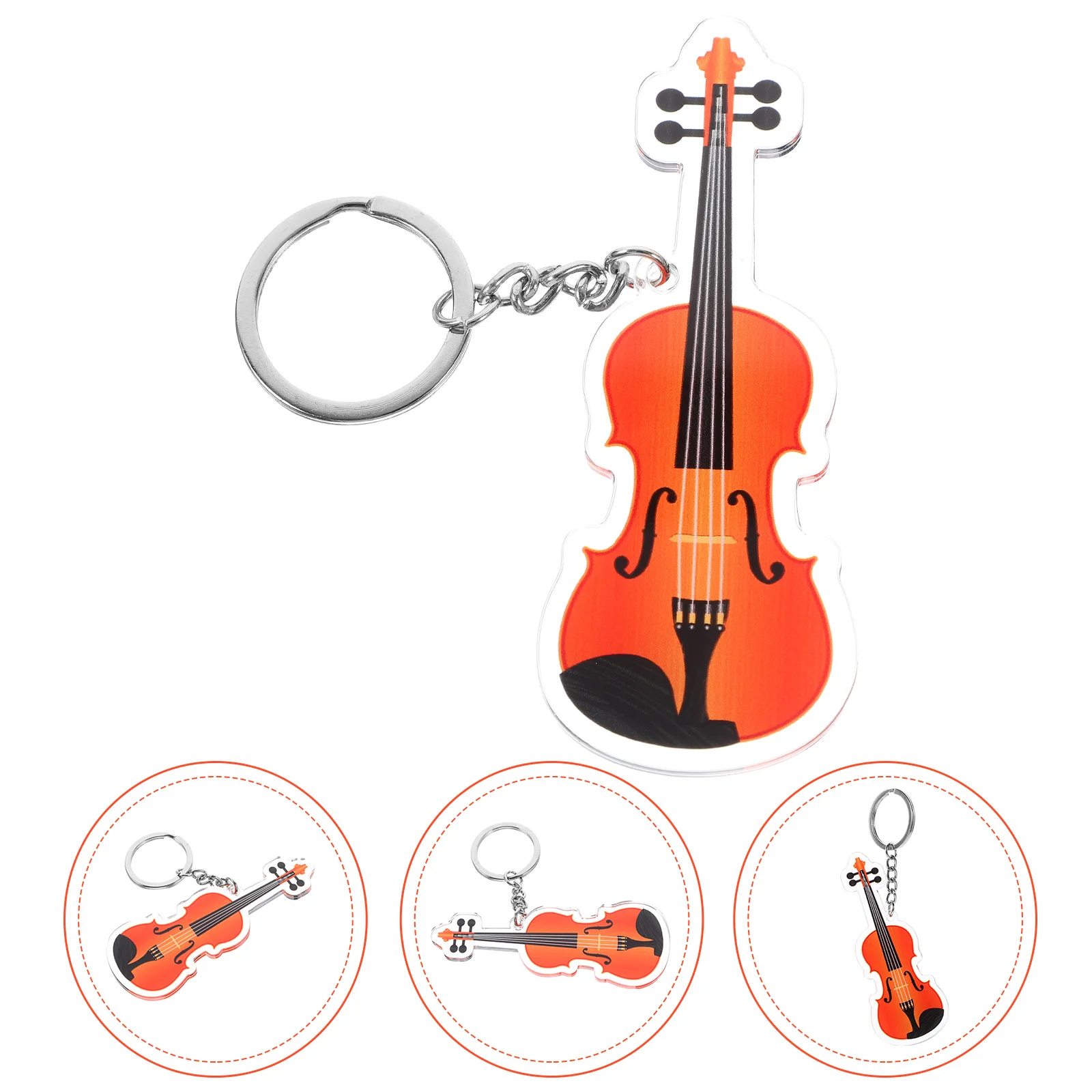 Musical Instrument Pendant Cute Small Violin Hanging Charm Violin Keyring Music Lover Gift