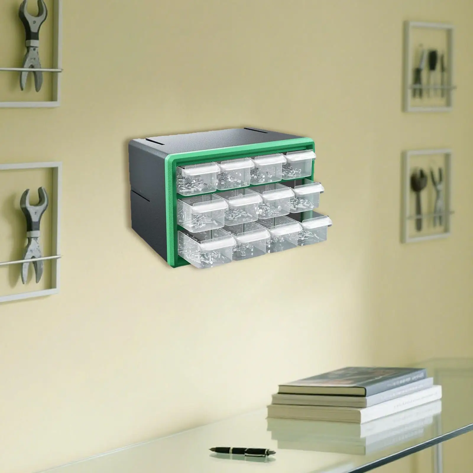 

Drawer Storage Cabinet Desktop Storage Box Craft Supplies 12 Drawers Makeup Organizer for Jewelry Office Beads Screws Crafts