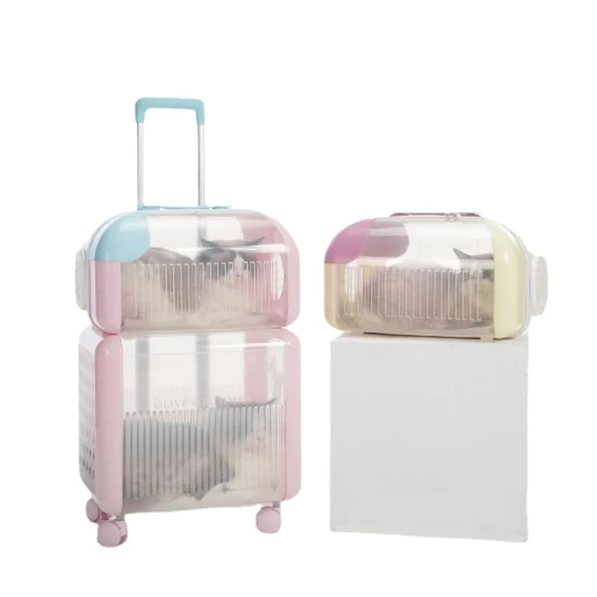 

Separate Design Cat Out Trolley Case Portable Transparent Space Pet Bag Large Capacity Can Hold 2 To 3 Cats travel bag