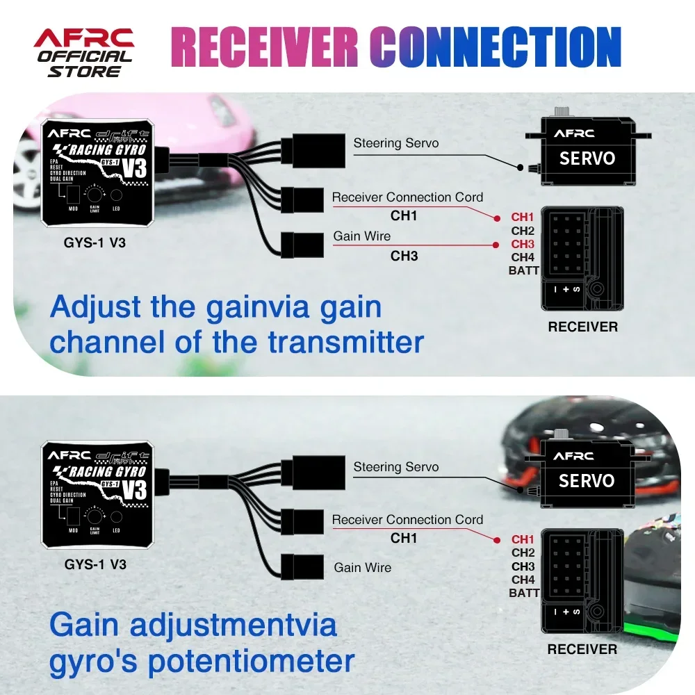 AFRC-GYS-1 V3 RACING pouvez-vous ro Drift voiture stabilisateur CNC Boîtier En Métal Pour 1/28 1/18 1/10 1/8 RC Voitures/bateaux Modèle DIY Assemblage Mise À Niveau