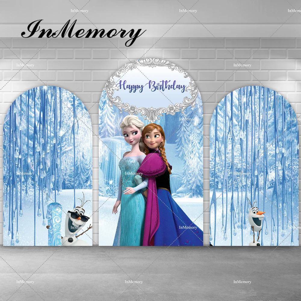 

Frozen Girls Snow Birthday Party Arch Backdrop Cover Anna Elsa Winter Baby Shower Chiara Wall Banner Photography Background