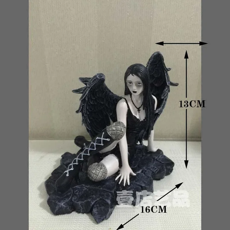 

Resin Crafts Black Angel Figurine Desktop Ornaments Valentine's Day Christmas and Birthday Gift Home Furnishing Decoration