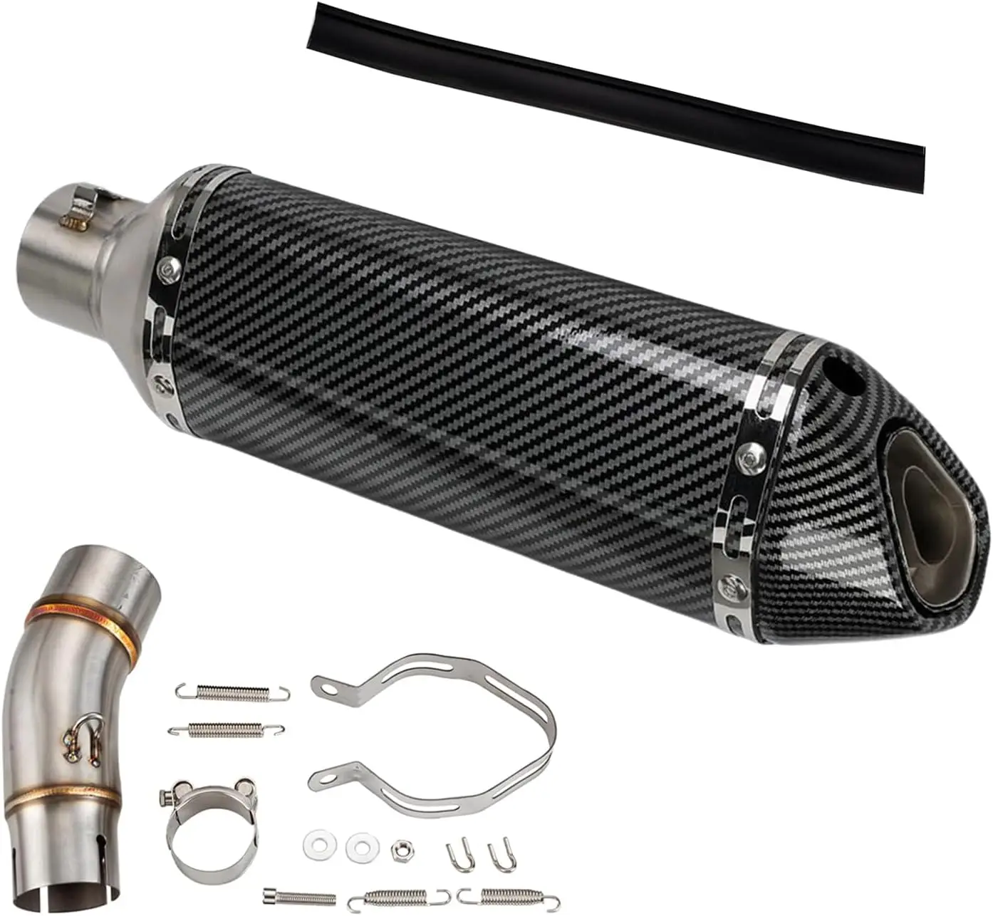 

Exhaust Motorcycle Muffler Compatible with Kawasaki Ninja 400 Z400 2018 2019 2020 2021 2022 2023, Adapter Connect Pipe, Single H