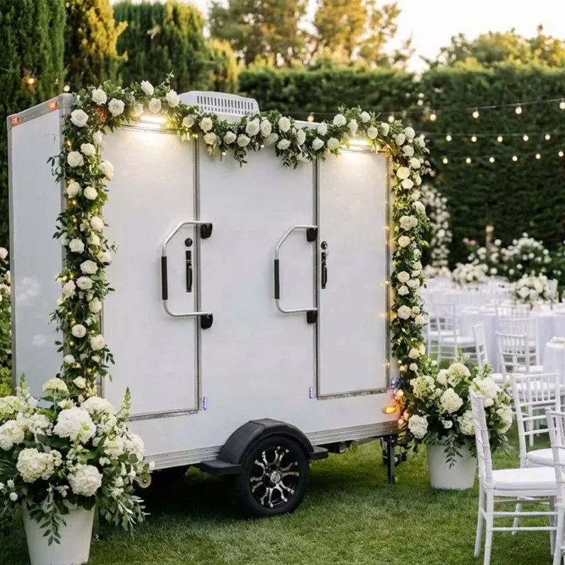 High Standard Luxury Mobile Restroom Trailer Portable Toilet with Automatic Flushing for Outdoor Private Party