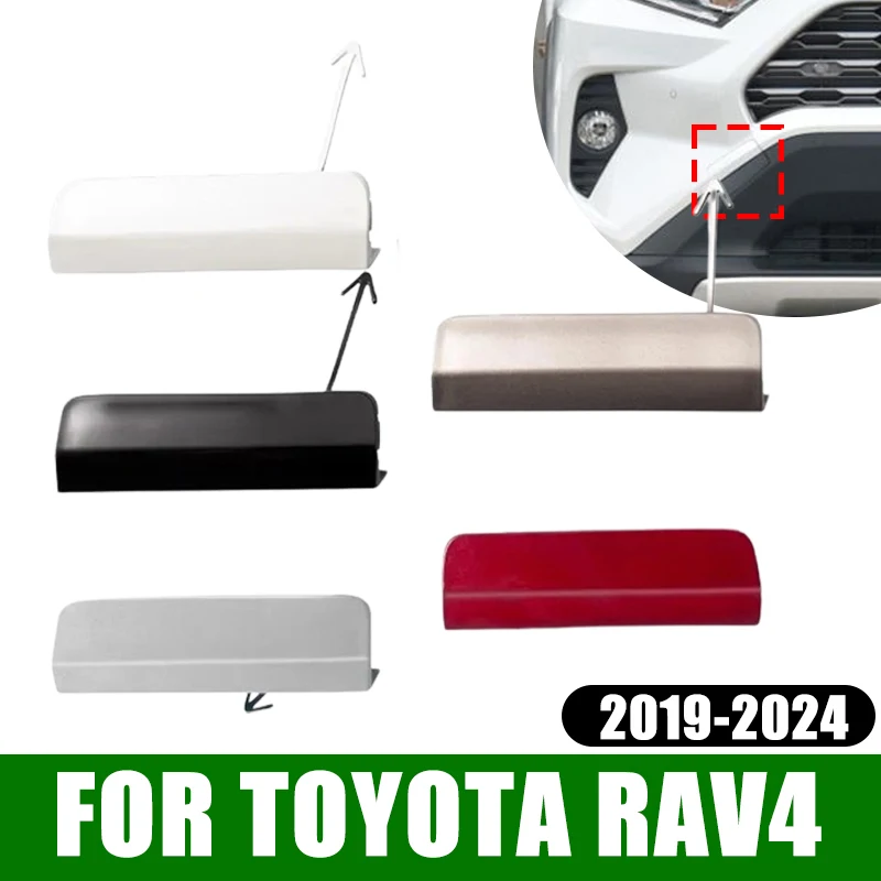 

Car Front Bumper Towing Eye Hook Lid For Toyota RAV4 RAV 4 XA50 2019-2024 ABS Painted Trailer Cover Cap Garnish Trim Accessories