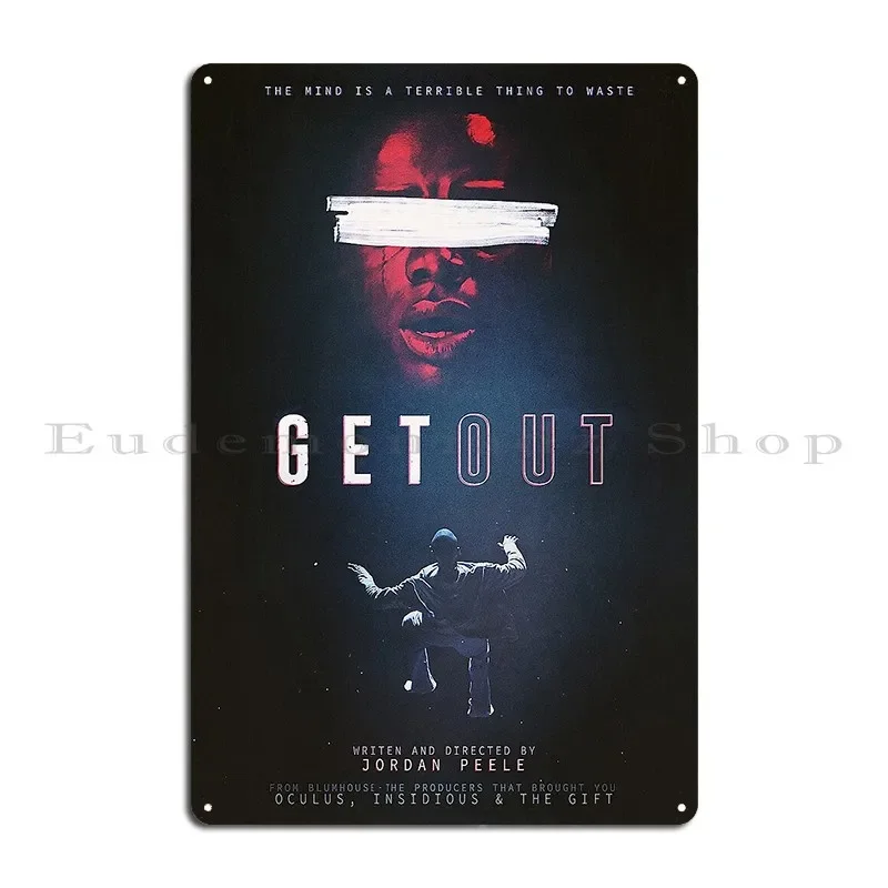 Get Out Movie Poster Metal Plaque Poster Living Room Cinema Vintage Pub Design Tin Sign Poster