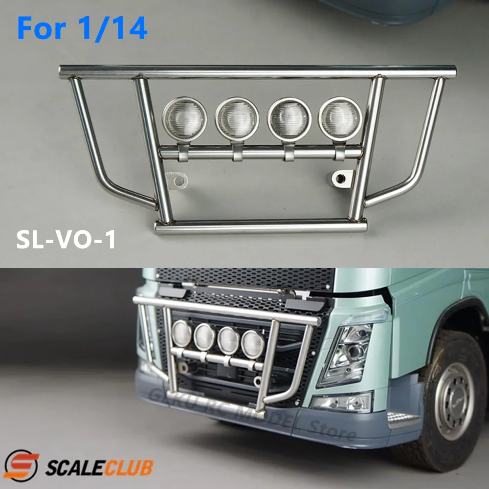 

Scaleclub Model for Tamiya LESU 1/14 RC Truck Model Toy Metal Front Bumper with Light Upgrade Parts or DIY Modified Parts