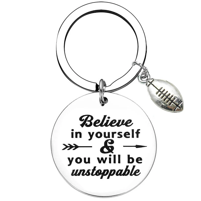 American Football Keychain You Are Braver Stronger Smarter Than You Think Keychain Football Student Graduation Gift