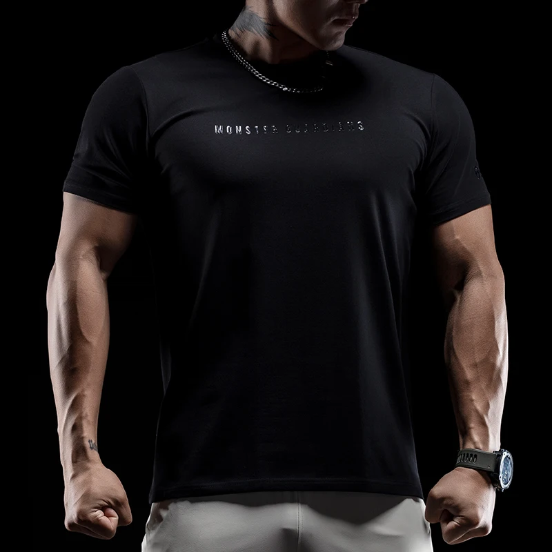 DROZENO Sports Short-sleeved Men's Summer Fitness Sports Casual Short-sleeved Round Neck Slim-fit Running Training T-shirt