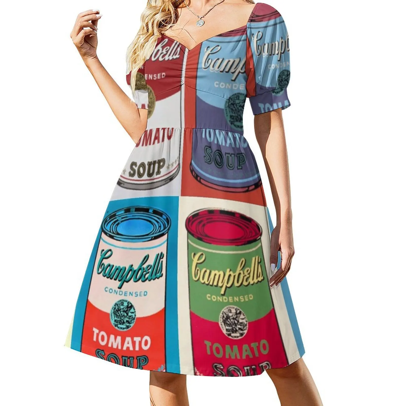 1928-1987 الولايات المتحدة الأمريكية فن البوب |   اللوحات الأصلية على الطراز الكوري فستان كاجوال للنساء فساتين مكتب يومية بسيطة للسيدات فن البوب
