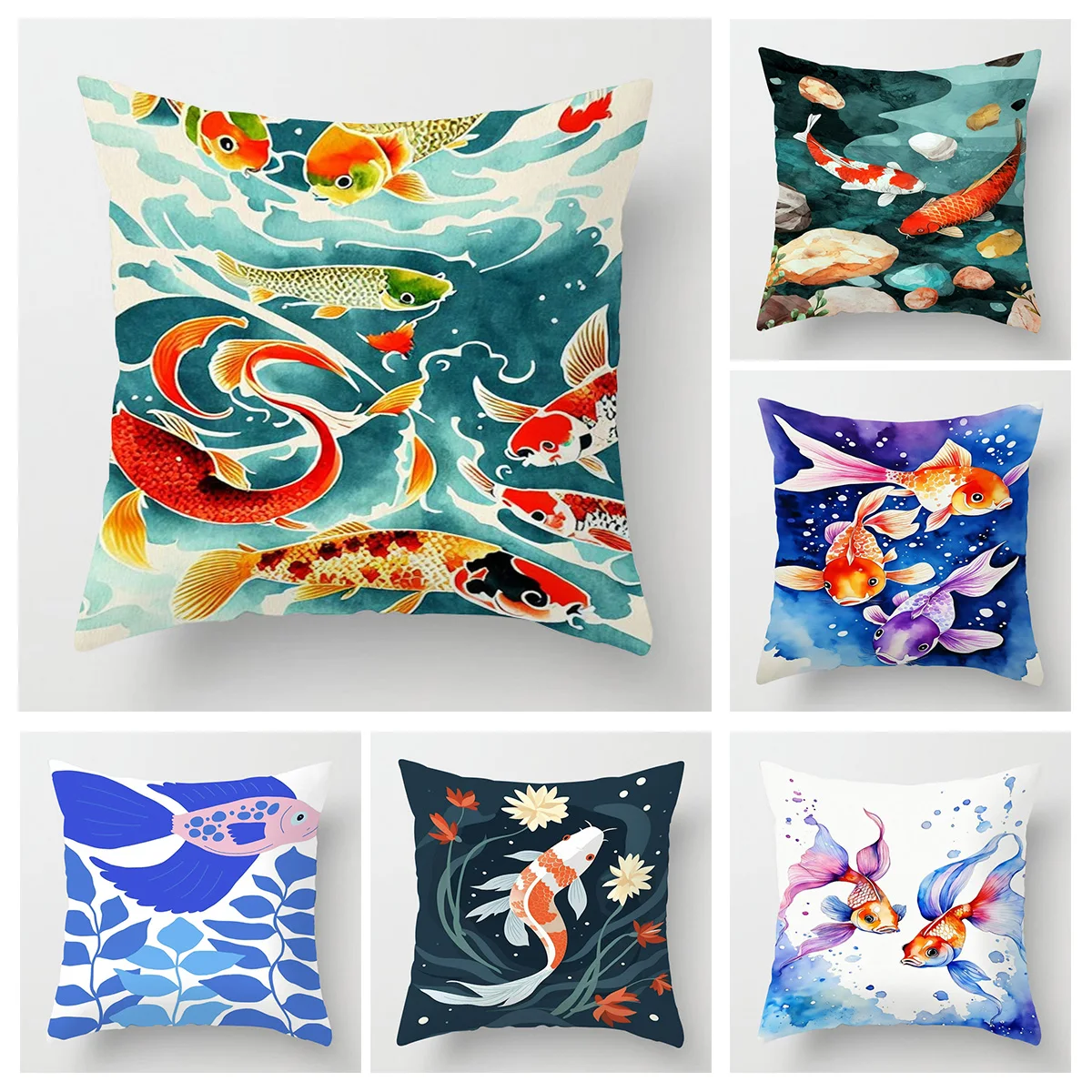 

Marine Life Theme Pillow Case Home Living Room Sofa Decorative Cushion Cover 45x 5cm 50x 50cm Machine Washable Beach Style