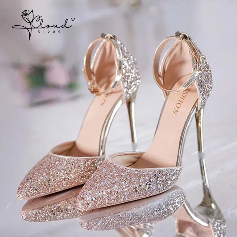 

Plus Size's Ladies Wedding Shoes 2024 New Pointy Stiletto Shoes High Heel Heels Women Pumps Pointy Sandals Girls Baotou Single