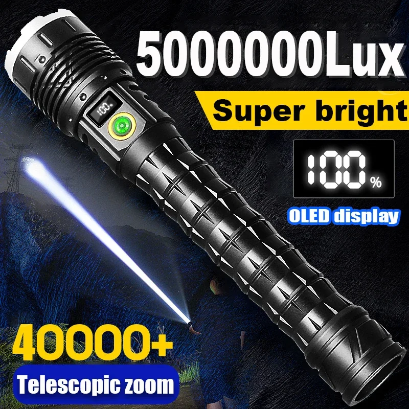 

900W High Power LED Flashlights Super Bright Rechargeable Flashlight 4000M Ultra Powerful Tactical Torch Outdoor Camping Lantern