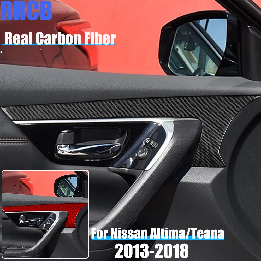 

Real Carbon Fiber Car Accessories Front Door Panel Soft Cover Sticker For Nissan Altima/Teana L33 2013 2014 2015 2016 2017 2018