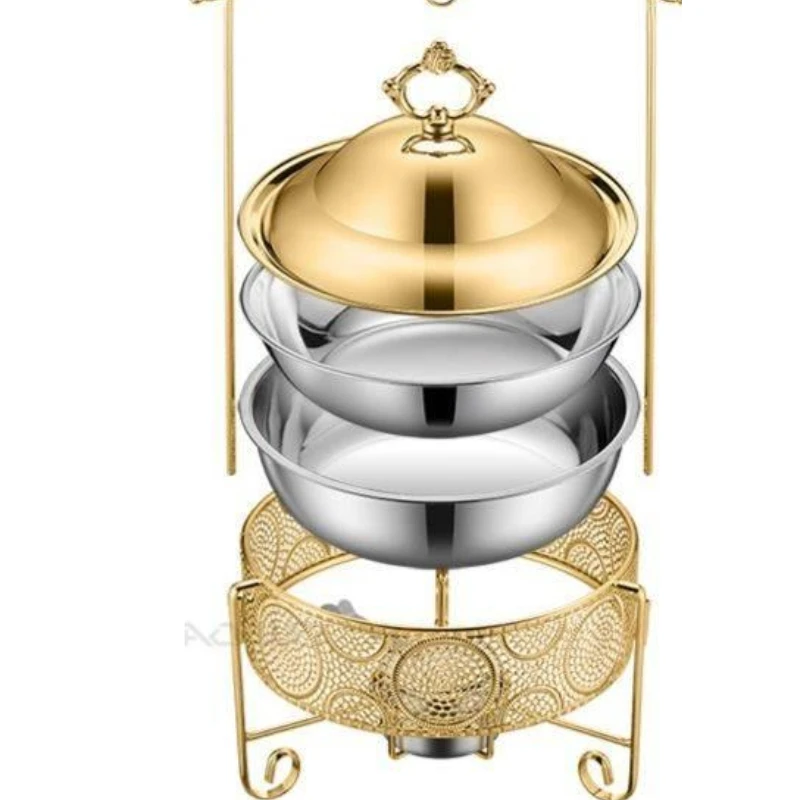 Restaurant equipment 304 stainless steel commercial brass tableware Gold hot pot