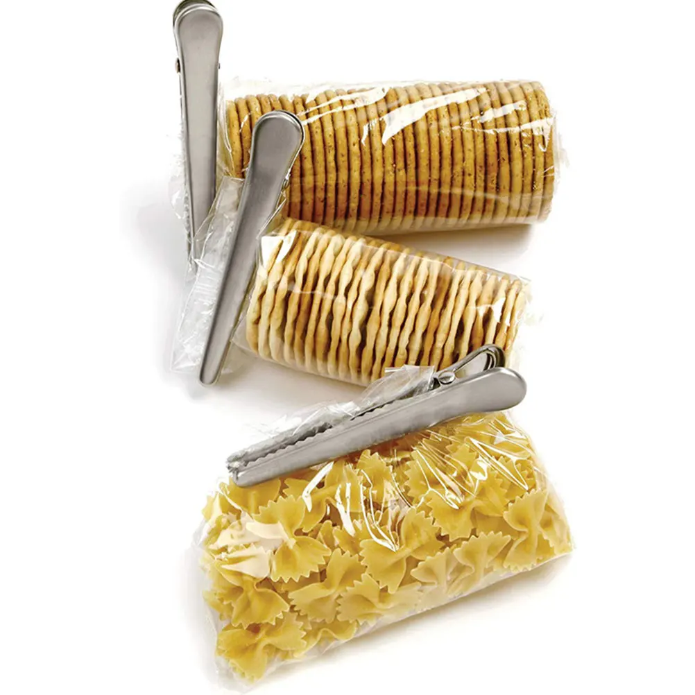 10pcs Stainless Steel Food Bag Sealing Clips Heavy Duty Spring Clamp For Kitchen Pantry Storage Multipurpose Reusable Metal