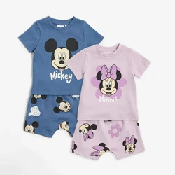 2PCS Minnie Summer Toddler Baby Girl Clothes Short Sleeve Tees + Shorts Cotton Suit For 0-4Y Infant Boy Girl Outfits