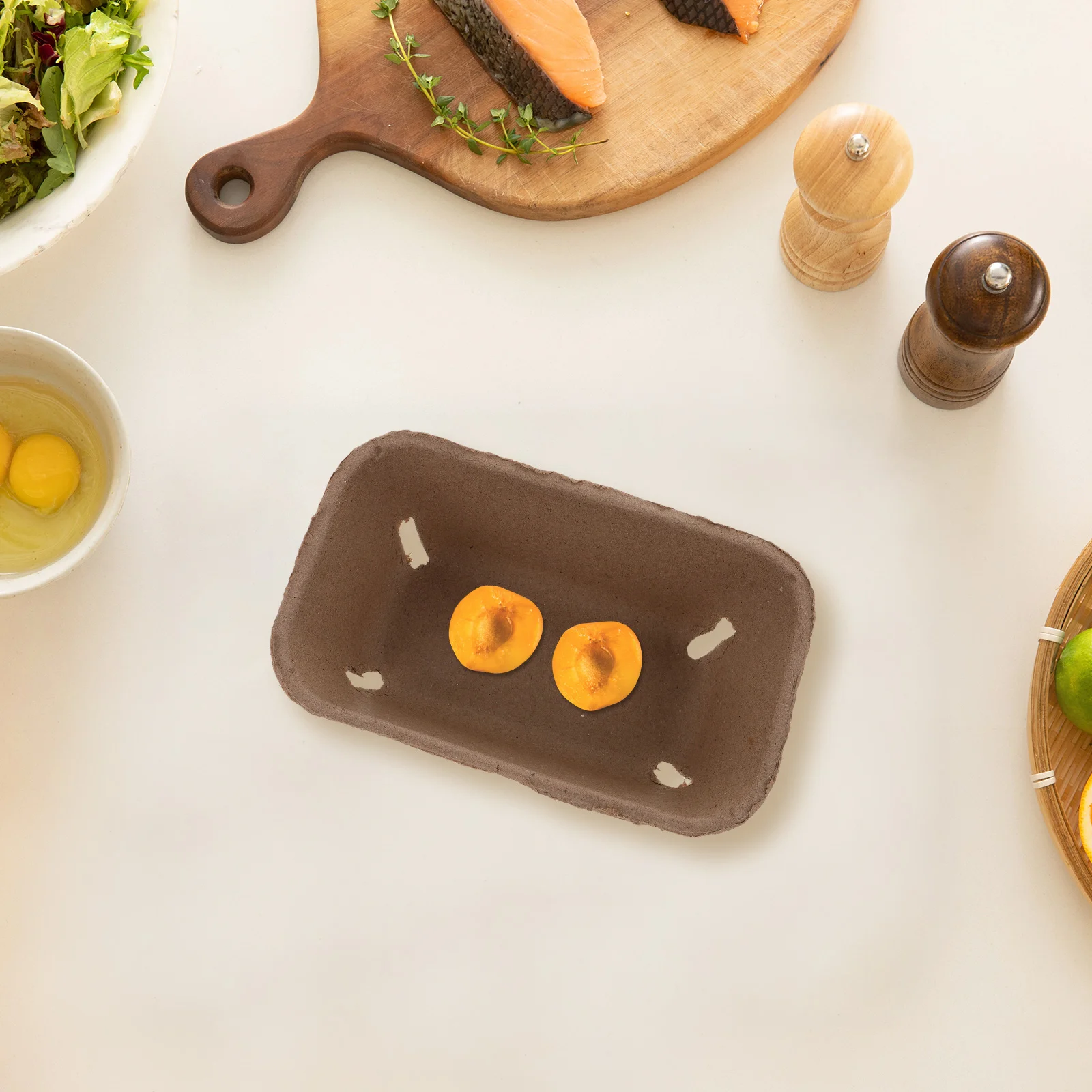 20Pcs Berry Basket Paper Tray Household Snack Container Strawberry Packing Holder