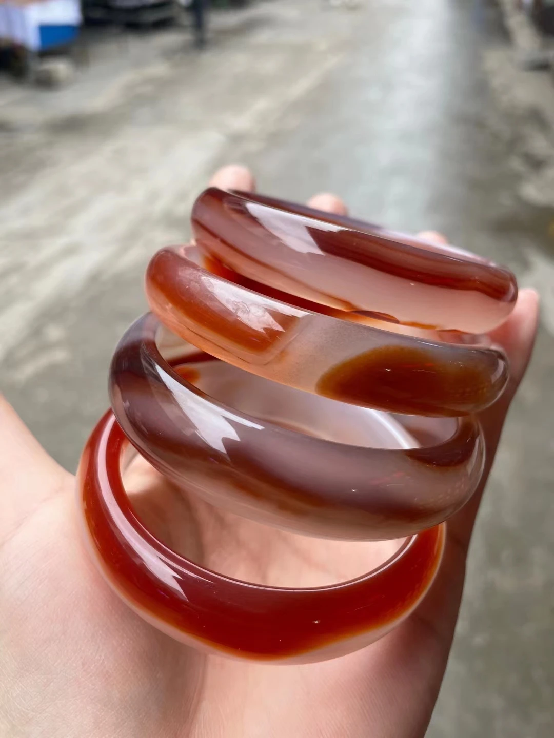 Stylish Real Jade Chalcedony Bangles Natural Handmade Red Agate Exquisite Jewelry Bracelets Party Gift