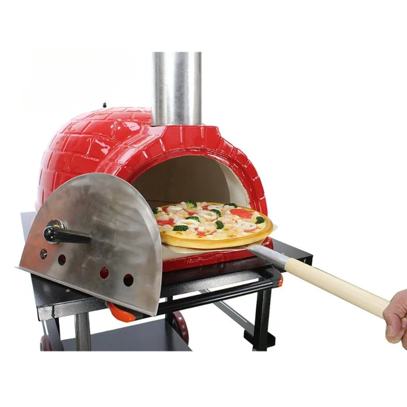 Baking Oven Red Indoor Outdoor 26 Inch Wood Firing Pizza Oven