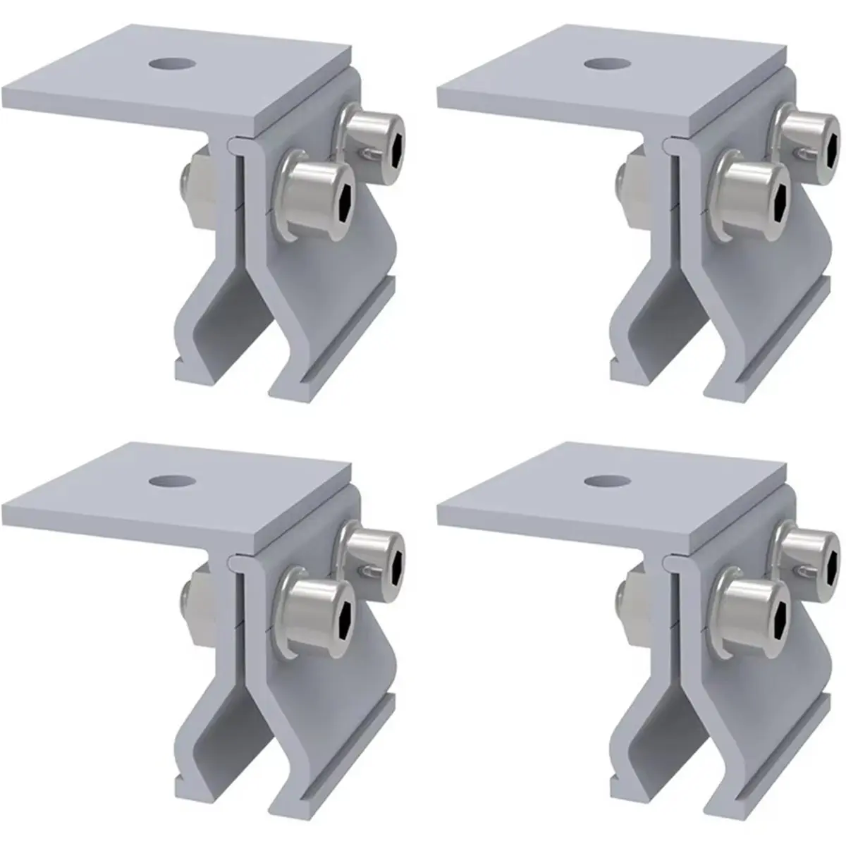 4pcs Solar Panel Bracket Seam Clamp PV Mounting Seam Clamp Fixing Aluminum Alloy Solar Module Mounting Clamp Fixture