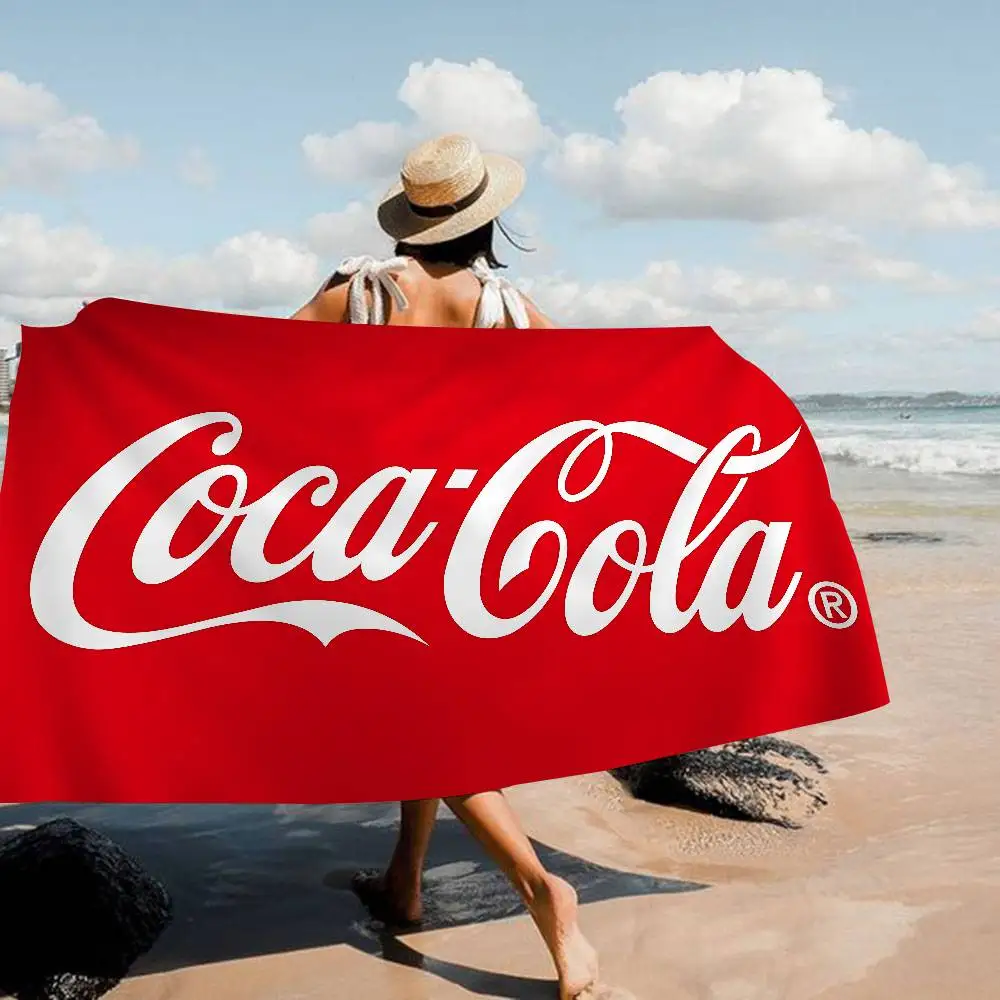 C-Coca C-Cola Beach Towel Colorful Bath Towels For Girl Microfiber Quick Dry Custom Sand Free Beach Yoga Spa Gym Pool