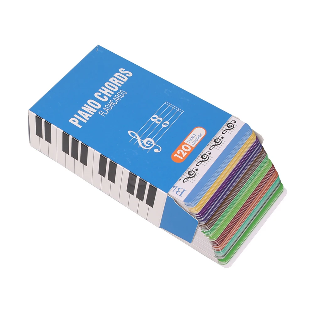 Music Lessons Educational Music Cards Chord Practice Set 3.74 X 5.31 Inches 120 Color-Coded Flashcards Beginner Piano Chords