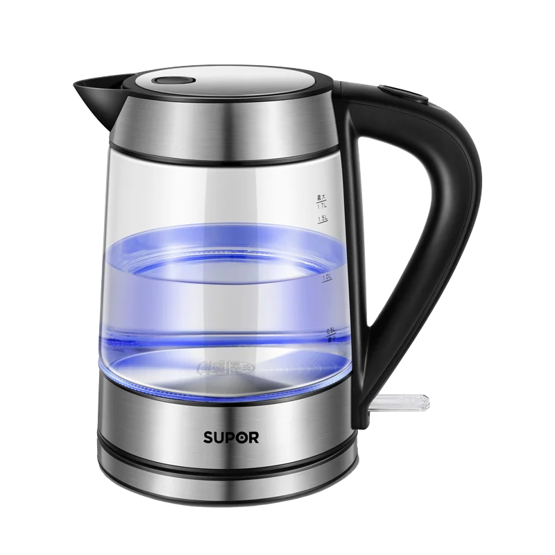 

1.7L Electric Kettle with High Borosilicate Glass Food Grade 304 Stainless Steel Heating Plate 220V