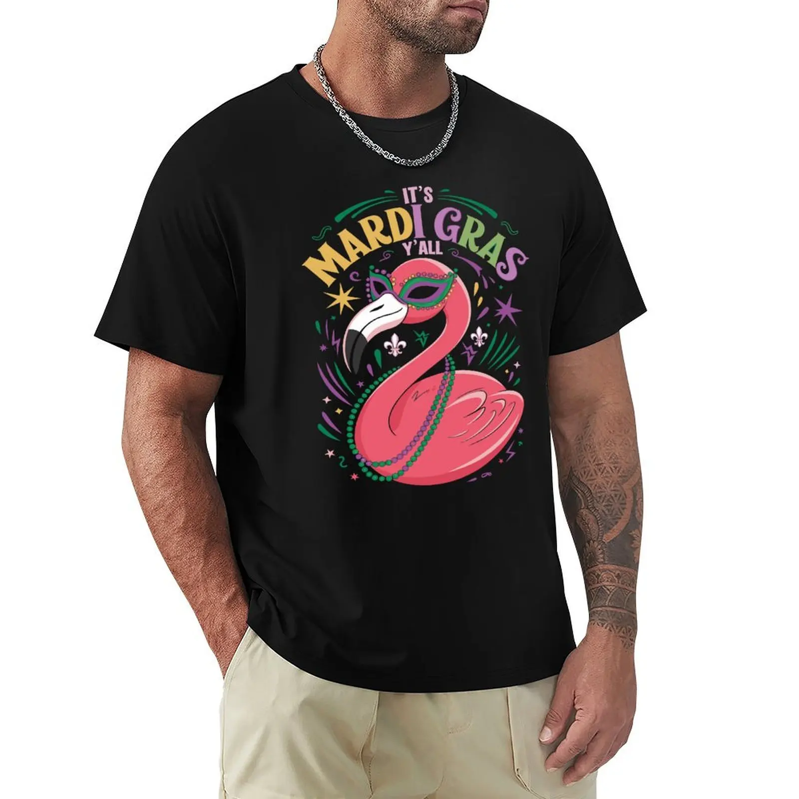 

It's Mardi Gras Y'all - Flamingo Mardi Gras T-Shirt T-Shirt boys animal print blue archive men clothes