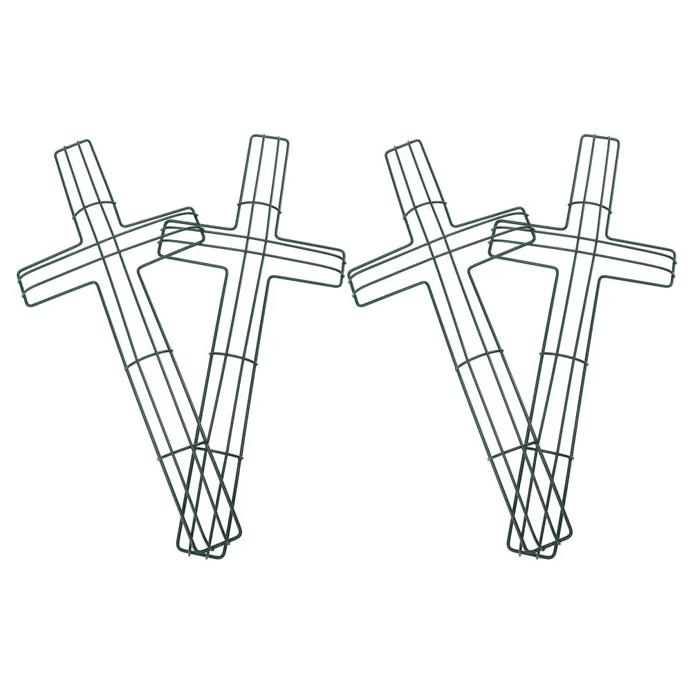 

4pcs Metal Cross Frame Iron Diy Wreath Support For Holiday Christmas Decor Hanging Wall Mount Wreath Making Tool