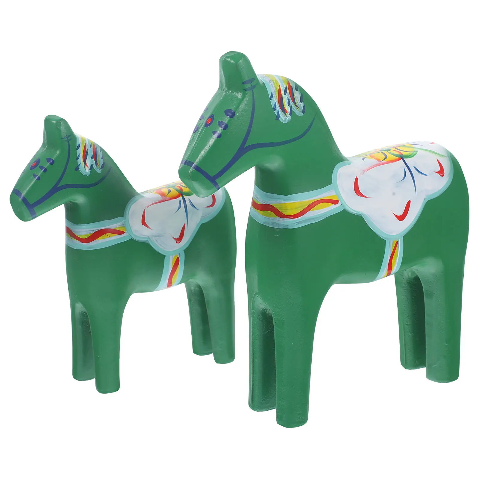 

Wooden Horse nament Decor Statue Desktop Crafts Adorable Kids Room Office Layout Unique Painted Wood Mini Model