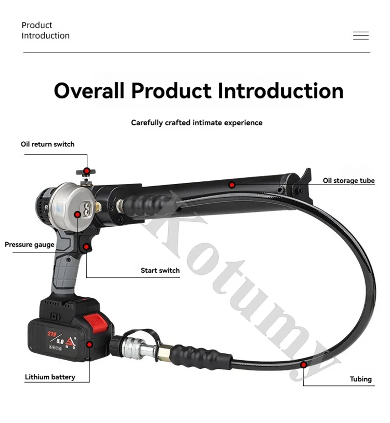 وحدة طاقة كهربائية بمضخة هيدروليكية محمولة ببطارية ليثيوم لأنظمة الزيت/الغاز ذات الضغط العالي #2