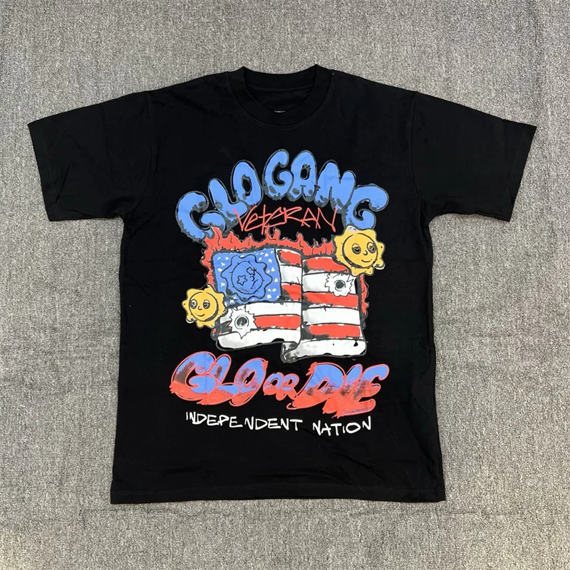 

Glo Gang Boyz Модная повседневная короткая футболка в стиле граффити по всему миру