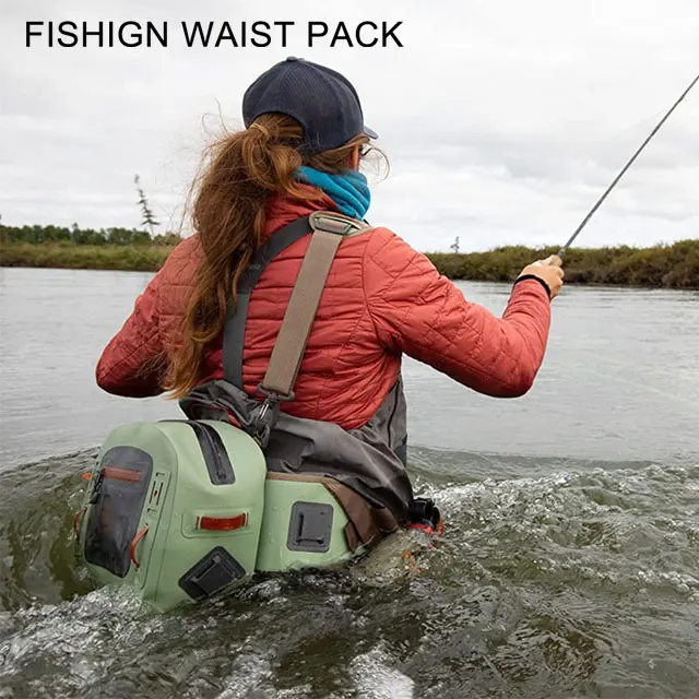 Fly Fishing Wait Hip Pack Fanny Tackle Storage Bag Cross Body Sling Versatile Waterproof Dry Bag for Canoeing Surfing Kayking