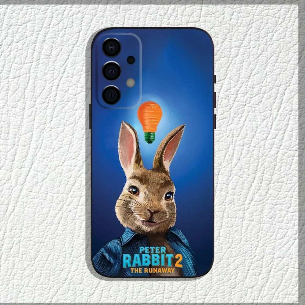 Movie Cute P-Peter Rabbit Phone Case For Samsung Galaxy A13,A21s,A22,A31,A32,A52,A53,A71,A80,A91 Soft Black Shell