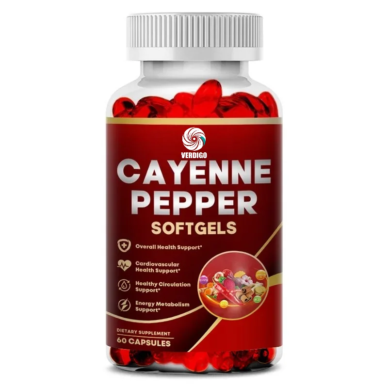 Cayenne Pepper Capsules-Supports Cardiovascular Health, Improves Digestion & Blood Circulation,Vitamins D3 K2 Herbal Supplement