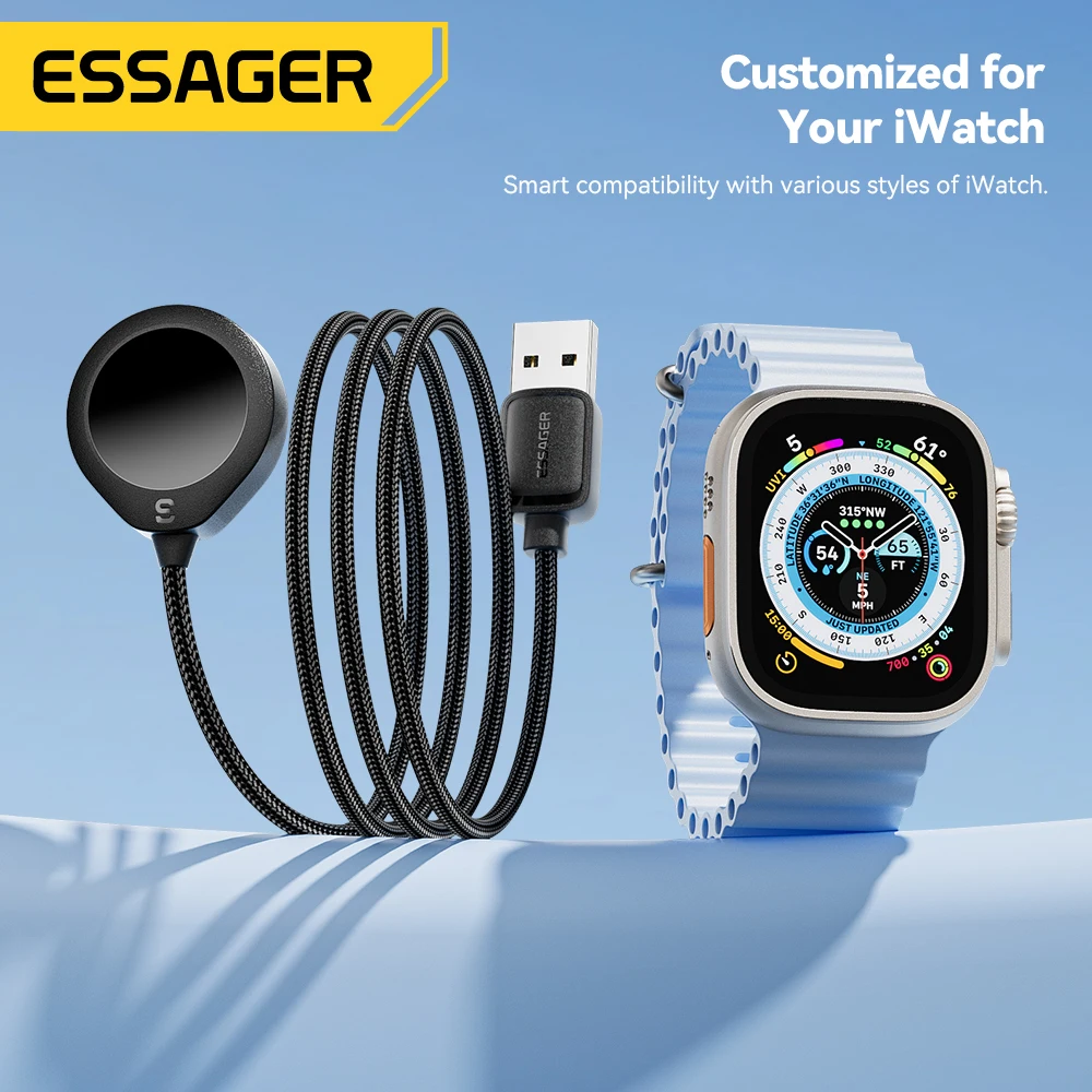 Essager Magnetic Wireless Charger For Apple Watch Series 9 8 7 6 5 4 3 2 Ultra 2 SE 2 Fast Charging Cable Accessories