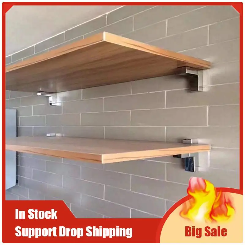 

A70U New 4Pcs Solid Metal Adjustable Wood/Glass Shelf Bracket Wall Mount