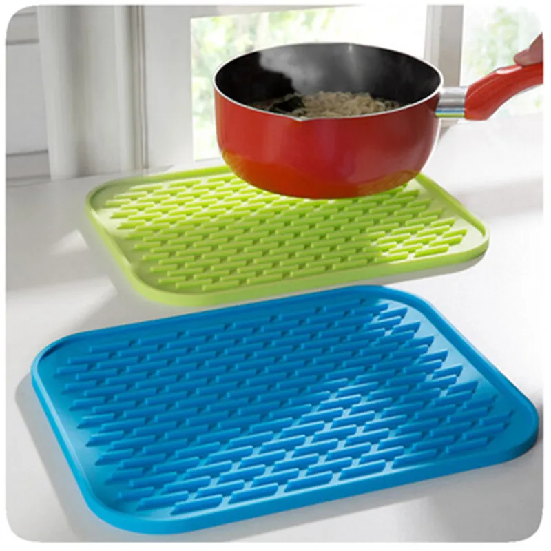 

Silicone Anti-Hot Insulation Pad Square Non-Slip Coaster Tableware Drain Pot Mat Pot Dish Placemat