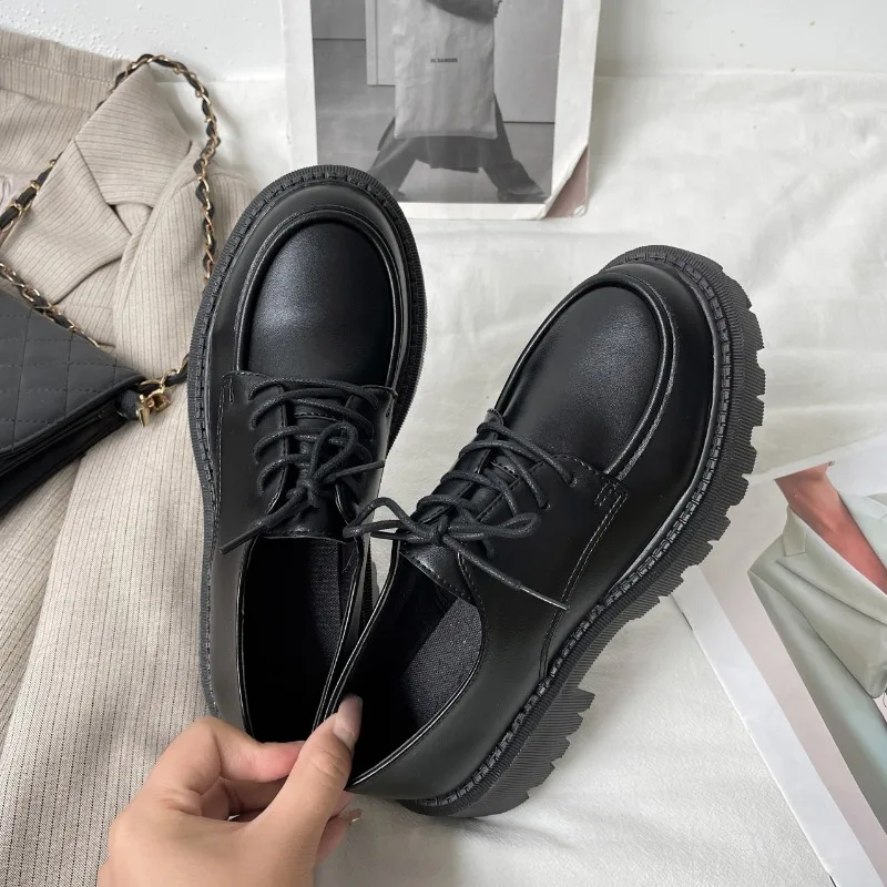 Autumn 2024 New Men's Shoes Winter British Business Sports Casual Pure Black Leather Shoes Work Fashion Shoes A885-11