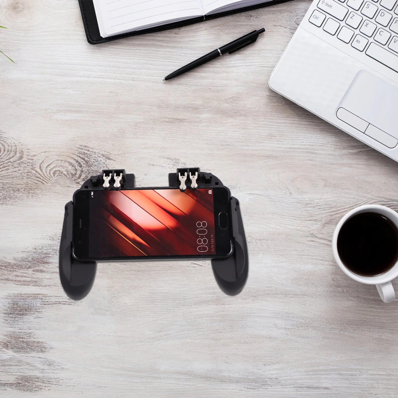 

Mobile Game Controller Ergonomic Handle Anti Slip Design Six Finger Linkage Easy Control No Tiredness Mobile Phone Game Trigger