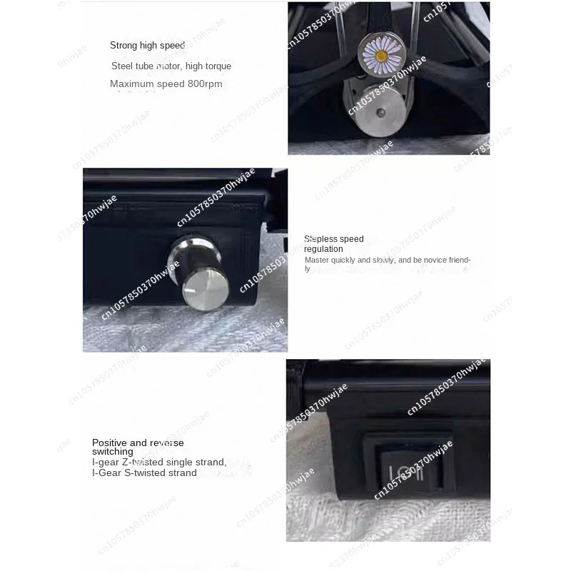 12V adjustable speed display mini electric spinning wheel, wool fiber cotton yarn twist - view 4