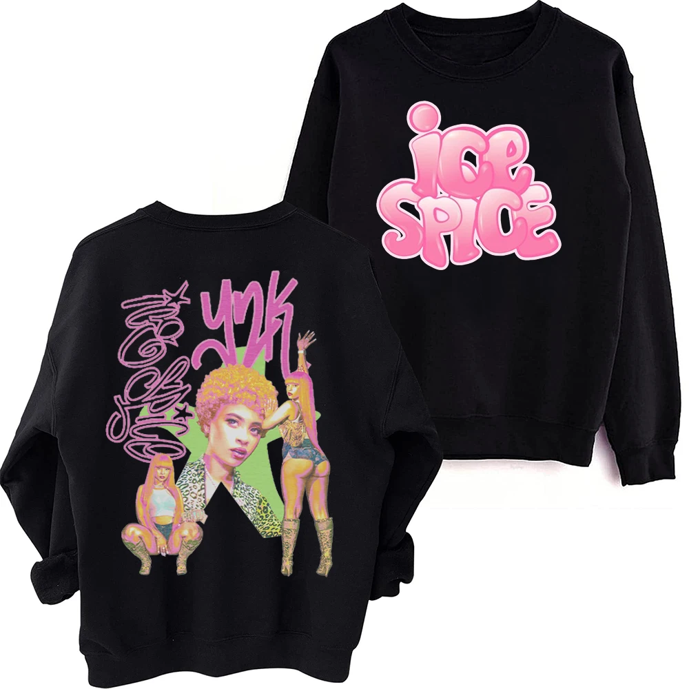 

Ice Spice 2024 Tour Sweatshirt Harajuku Round Neck Long Sleeve Oversized Popular Music Hoodie Fans Gift