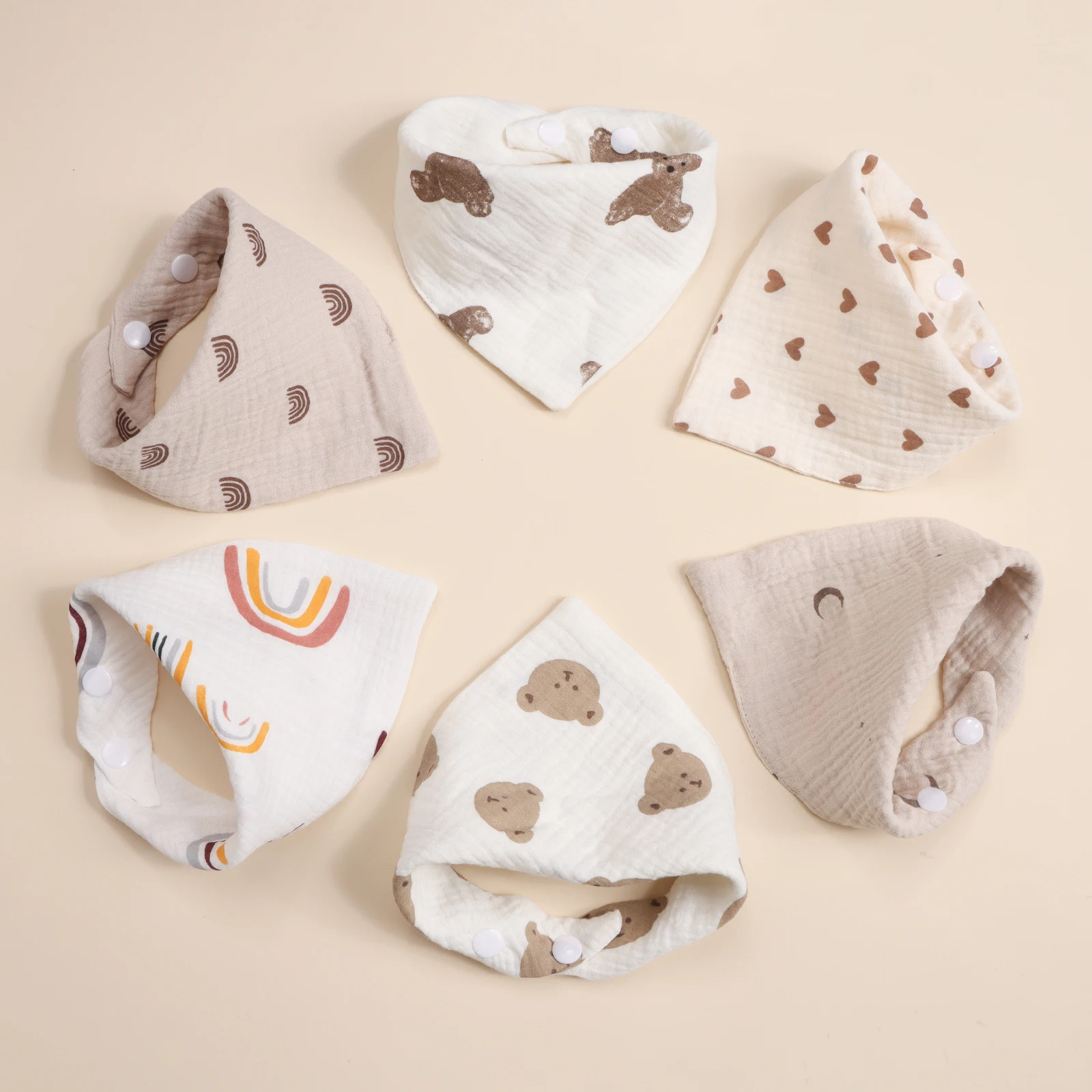 

6 шт., детские почки из чистого хлопка, мягкое полотенце для новорожденных, треугольное полотенце для кормления детей, повседневная одежда, декоративные нагрудники