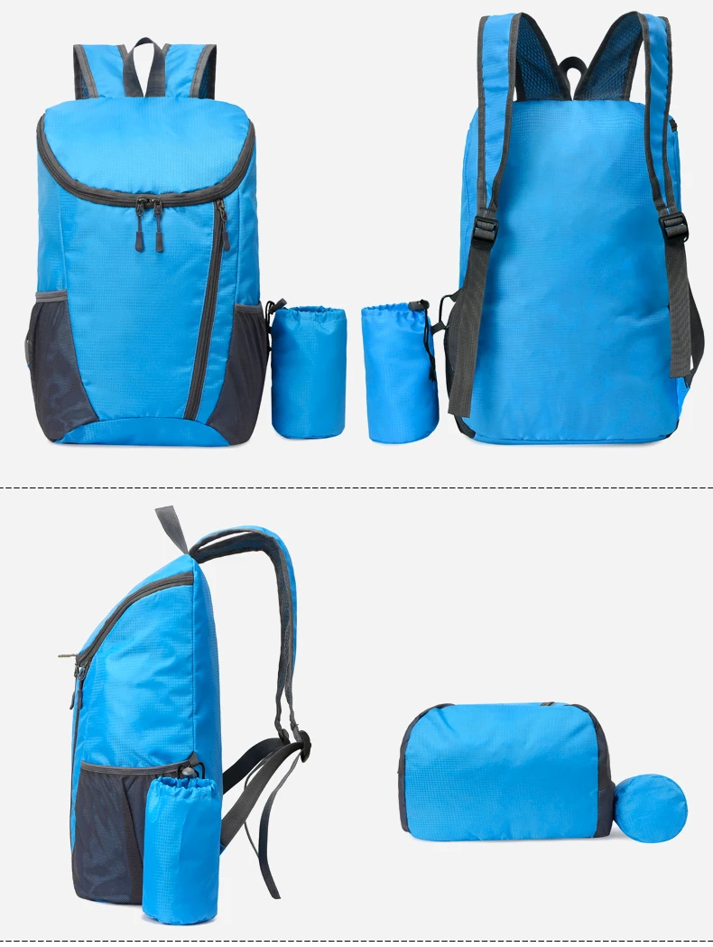 23L Tragbare Tag Pack Faltbare Rucksack Klapp Bergsteigen Tasche Ultraleicht Outdoor Radfahren Rucksack Reise Knapsack Wandern Handgepäck Tragbar Sport Laptop speicher Hautbeutel Wasserabweisend – Detail 32