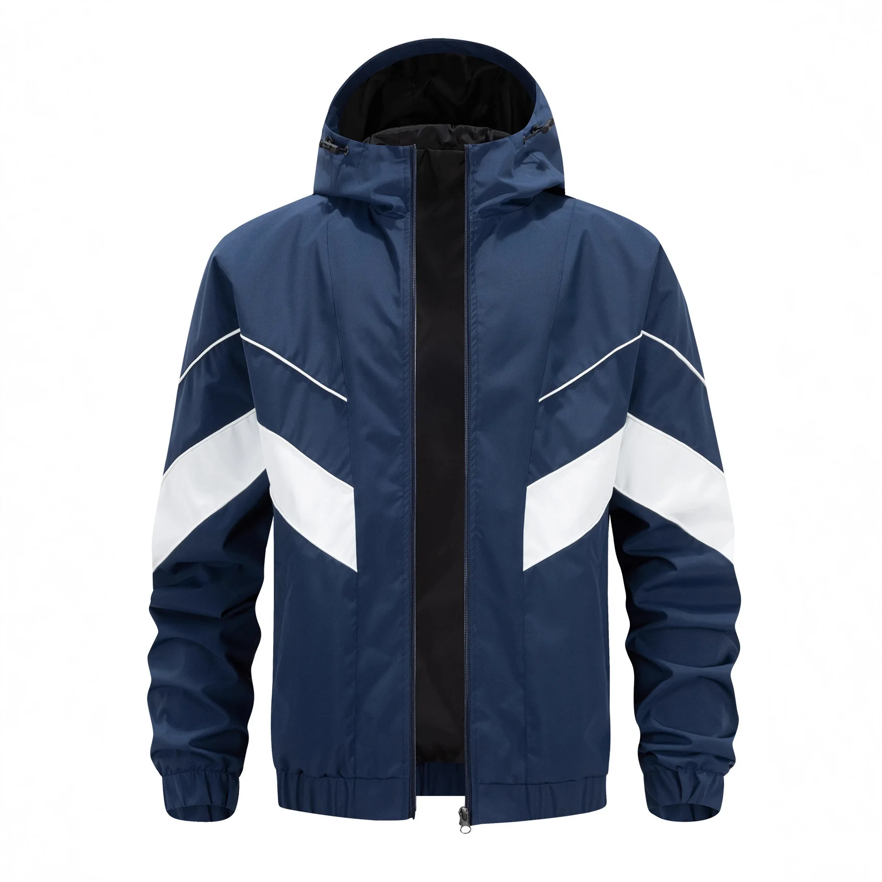 الخريف الرجال معطف فضفاض التباين اللون المرقعة السببية الذكور سترة طويلة الأكمام تنفس الرياضة في الهواء الطلق رجل مقنعين ملابس خارجية #5