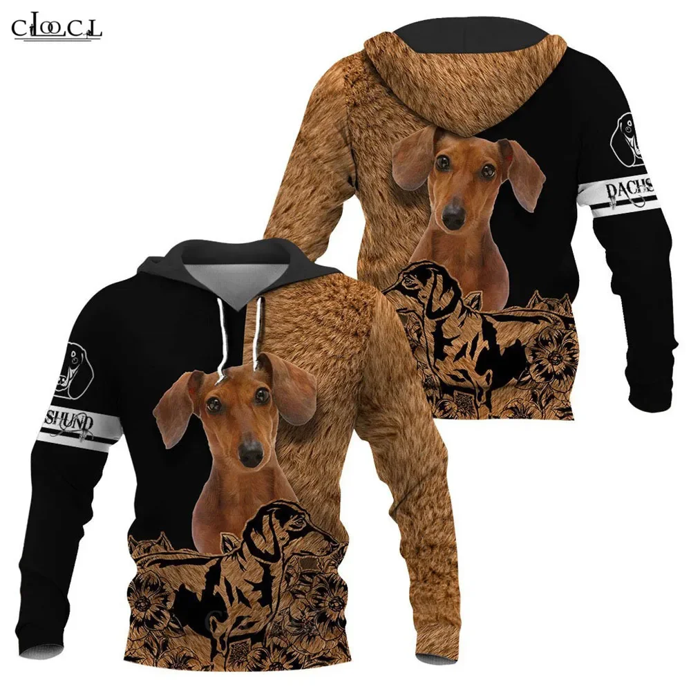 HX Teckel Honden Print Sweatshirts Dier Huisdieren 3D Ontwerp Mannen Hoodies Vrouwen Casual Hoodie Lange Mouw Pocket Streetwear