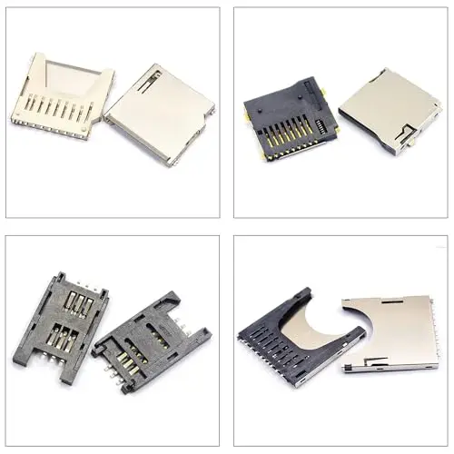 TF/SD/SIM Type Memory Card Socket Assorted Kit, Micro TF/SD/SIM Card Connector Holder Memory Card Slot Holder