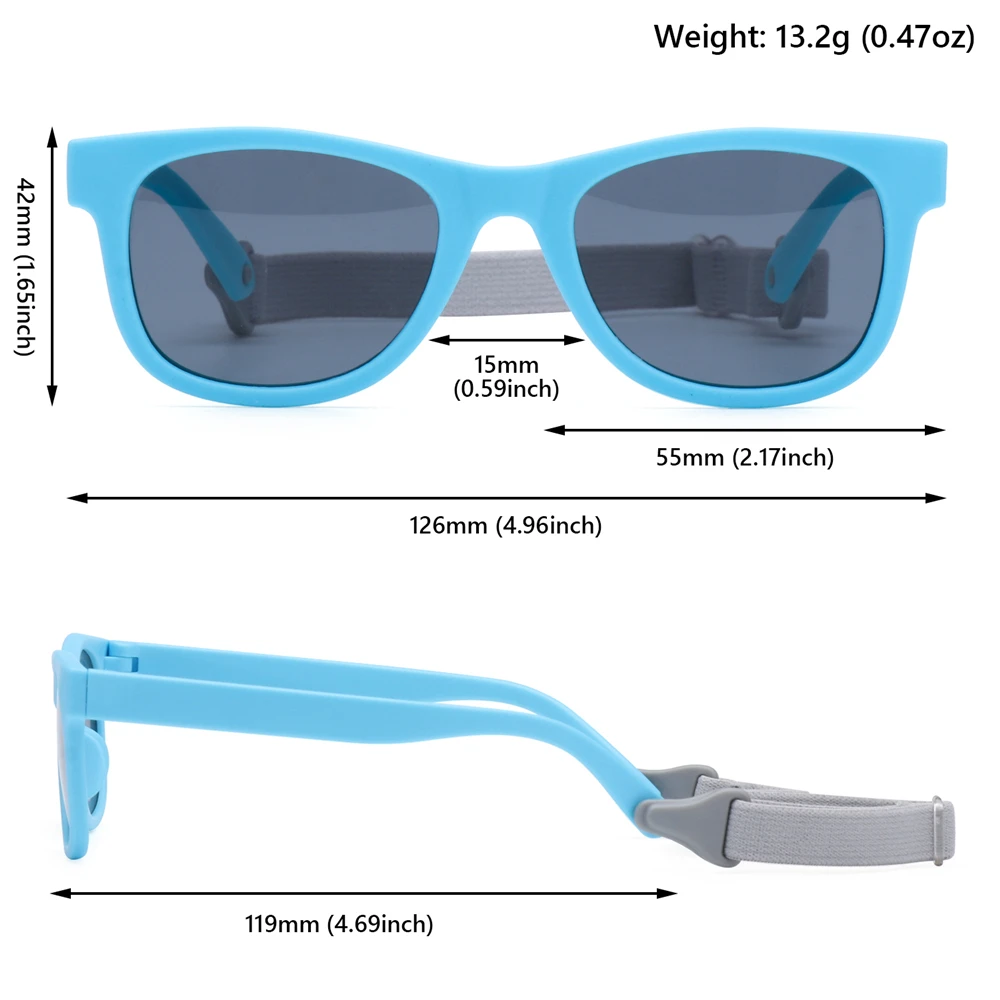 Summer Fashion Newborn Infant Girls & Boys 100% UV Protection Polarized Baby Sunglasses with Adjustable Strap